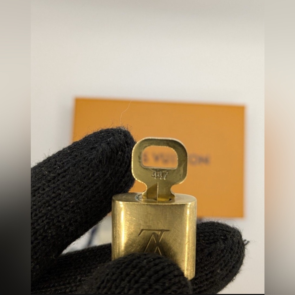 NEW AUTHENTIC LOUIS VUITTON Vintage Lock and Key on a Gold Necklace - Picture 2 of 3